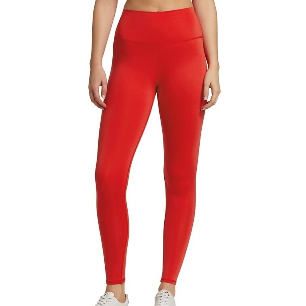 Alice + Olivia Aaron High-Rise Leggings in Bright Poppy Red